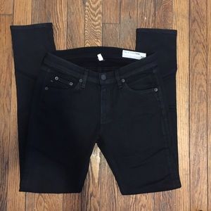 Rag and Bone Skinny Jean, coated denim